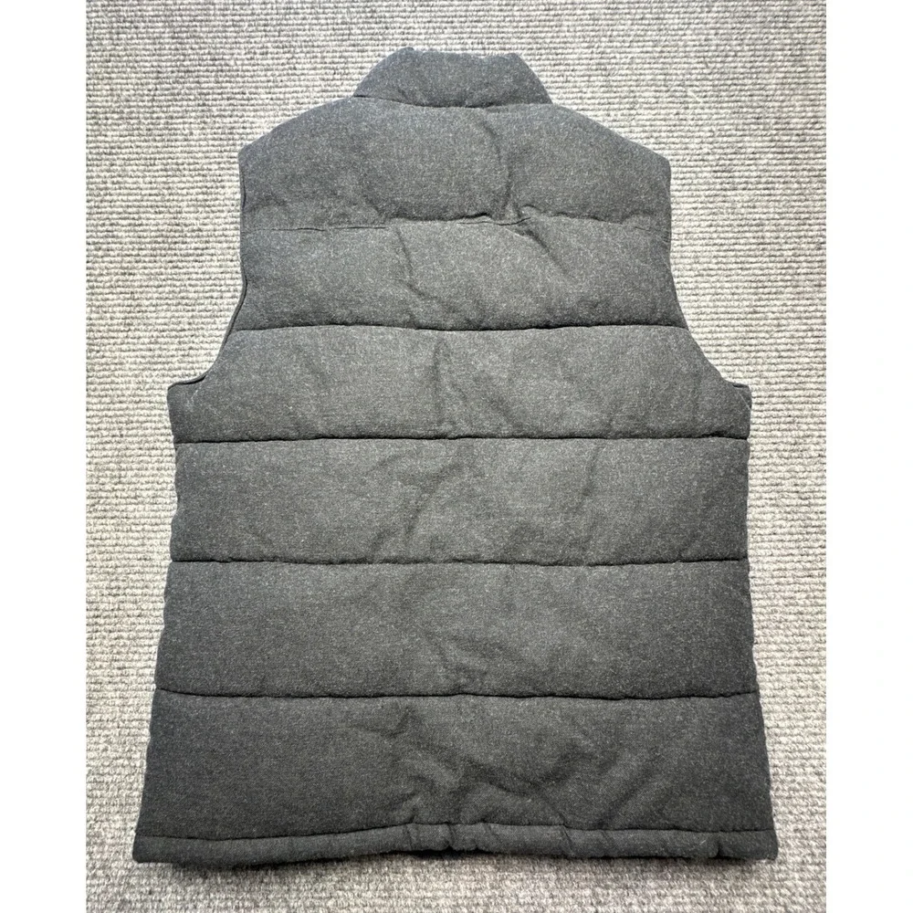 Banana Republic Puffer Vest Men M Gray Quilted Cotton Twill